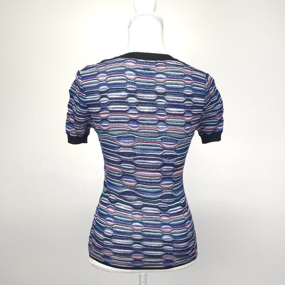 M MISSONI Multi Color Viscose Wool Blend Knit Shirt - Picture 4 of 11